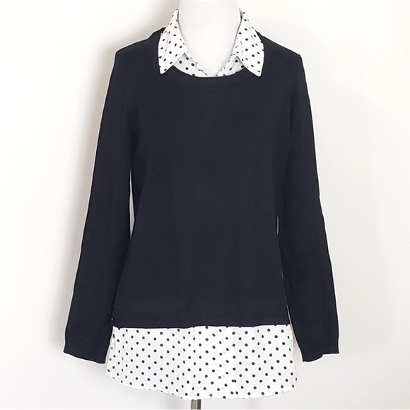 Adriana papell sweater size M undershirt hearts pattern attached - Picture 1 of 3